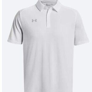 BRAND NEE NEVER WORN 1370399 Under Armour White Team Tech Polo Shirt